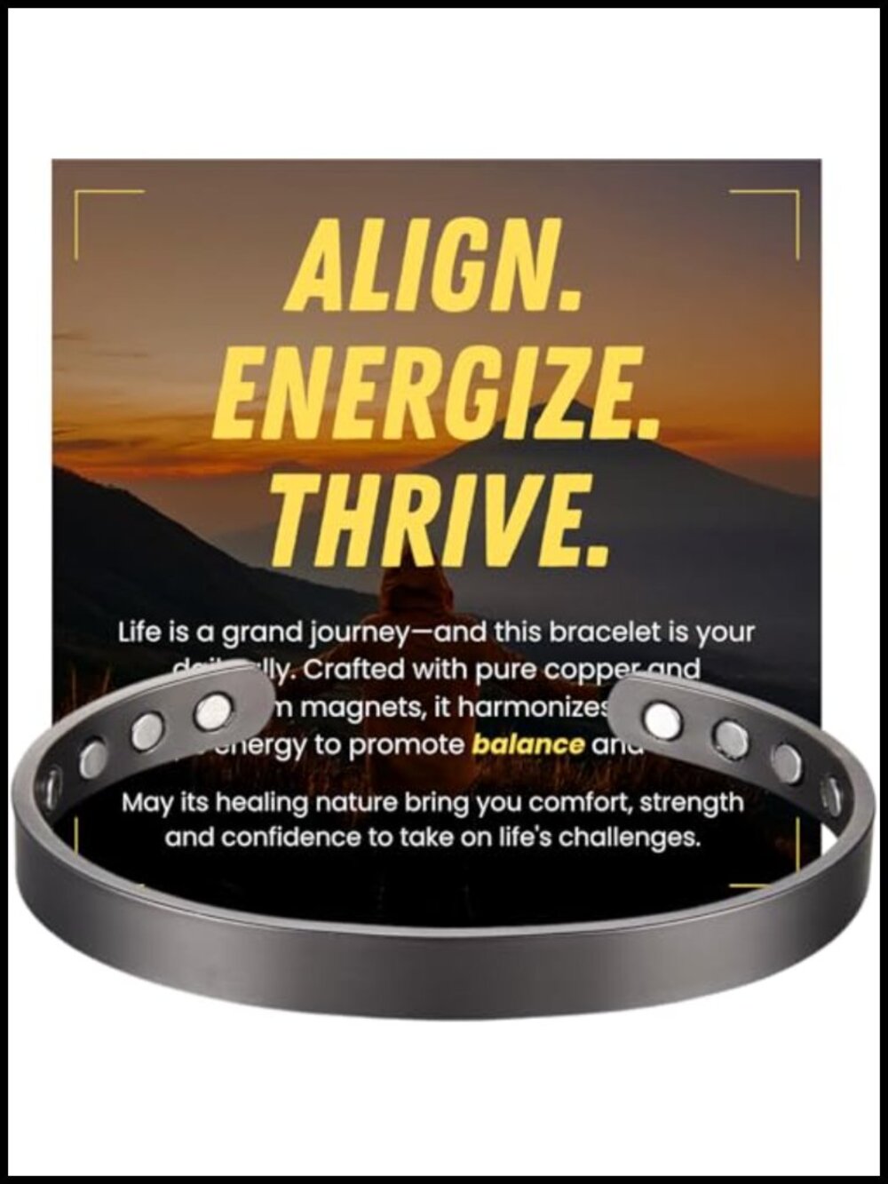 Magnetic Copper Healing Bracelet with 3,800 Gauss Magnets